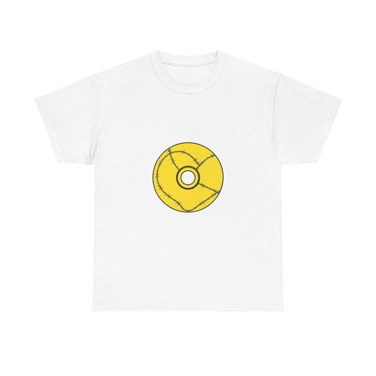 Minimalist Black Disc Outline Unisex Heavy cotton Tee