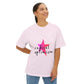 Flame Script Statement Unisex Oversized Boxy Tee
