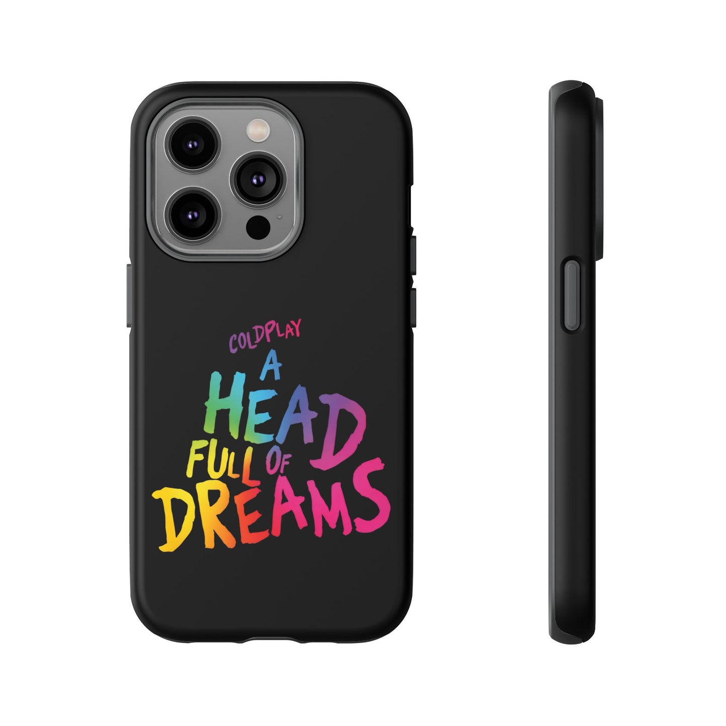 Premium Tough Case for iPhone 12 to 16 Pro Max Showcasing Coldplay’s Iconic A Head Full of Dreams