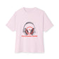 Smiley Beats Graphic Unisex Oversized Boxy Tee