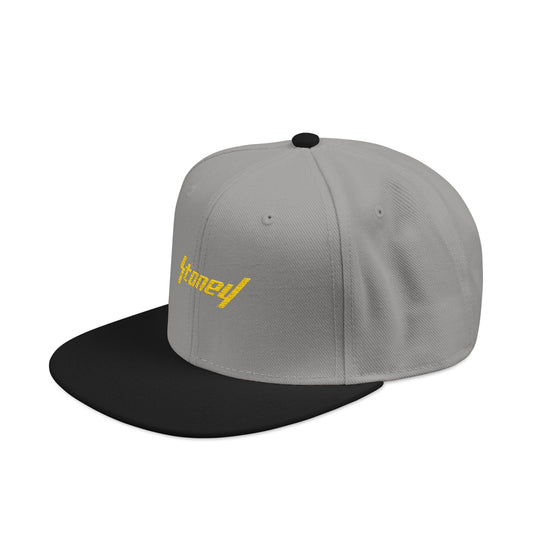 Orange Lightning Text Logo Snapback Cap