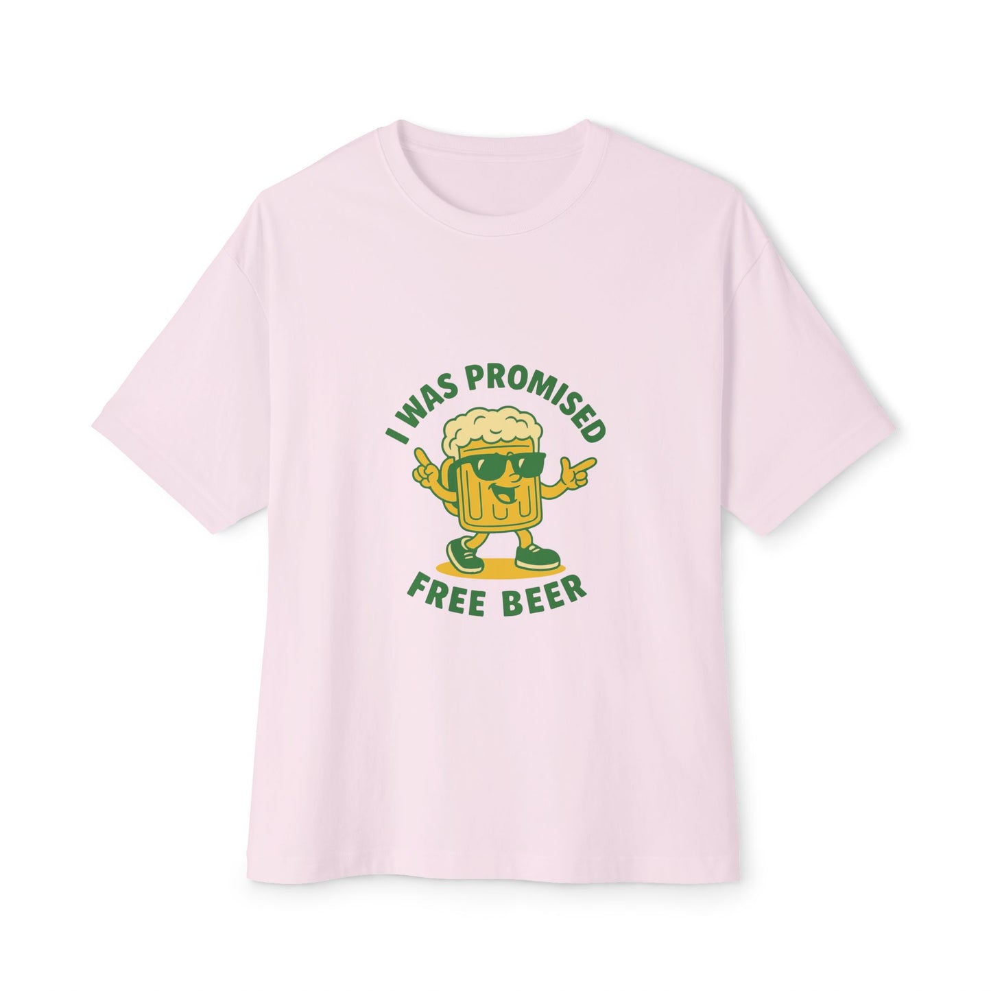 Unisex Oversized Tee – Snazzy Free Beer Edition
