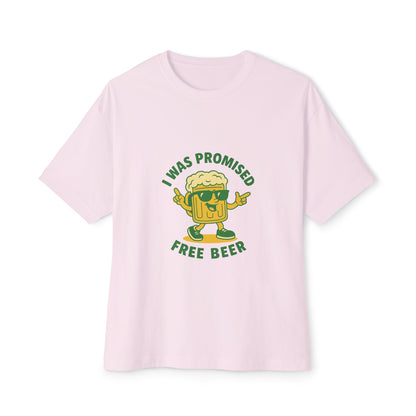 Unisex Oversized Tee – Snazzy Free Beer Edition