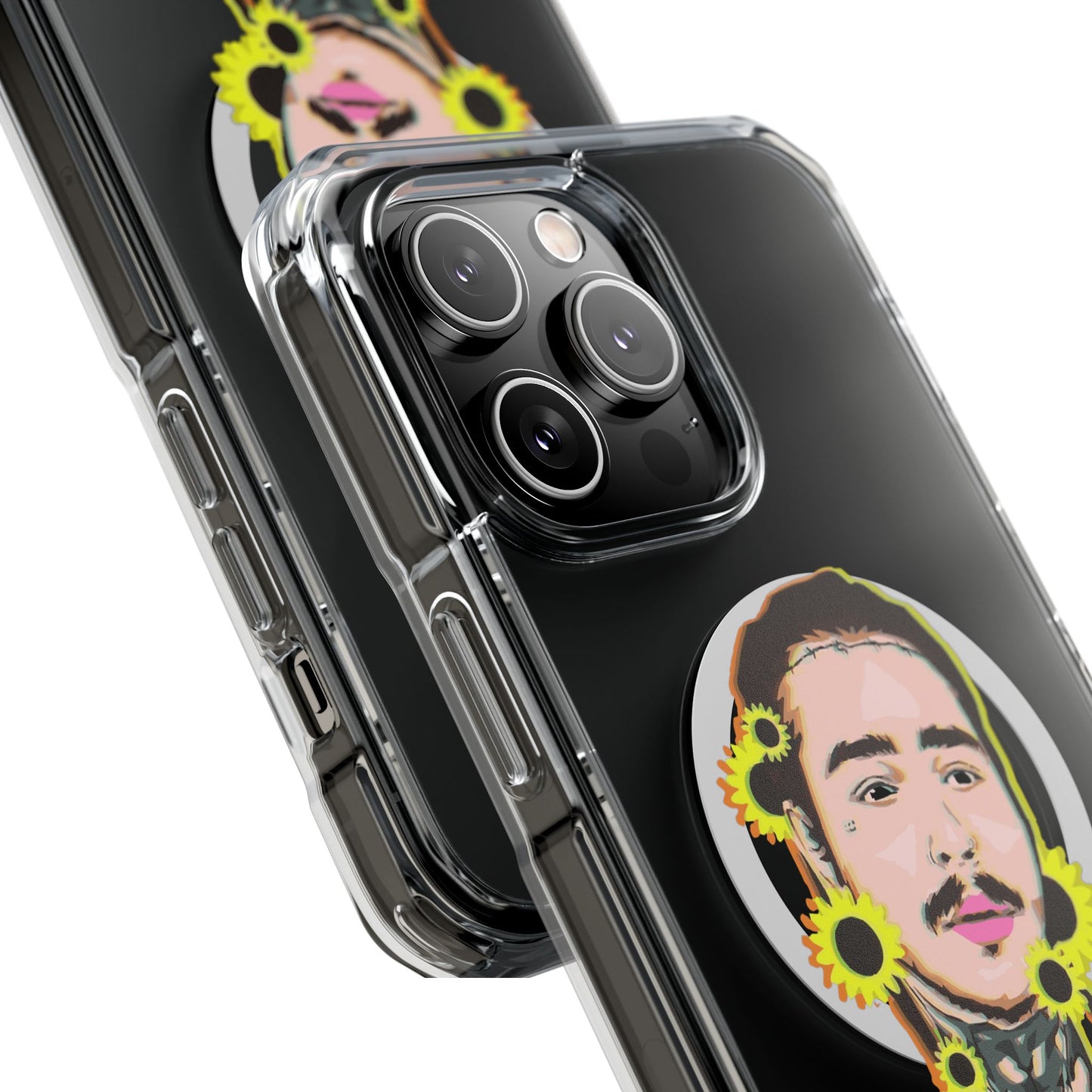 Cartoon Face with Sunflowers Magnetic Impact Case