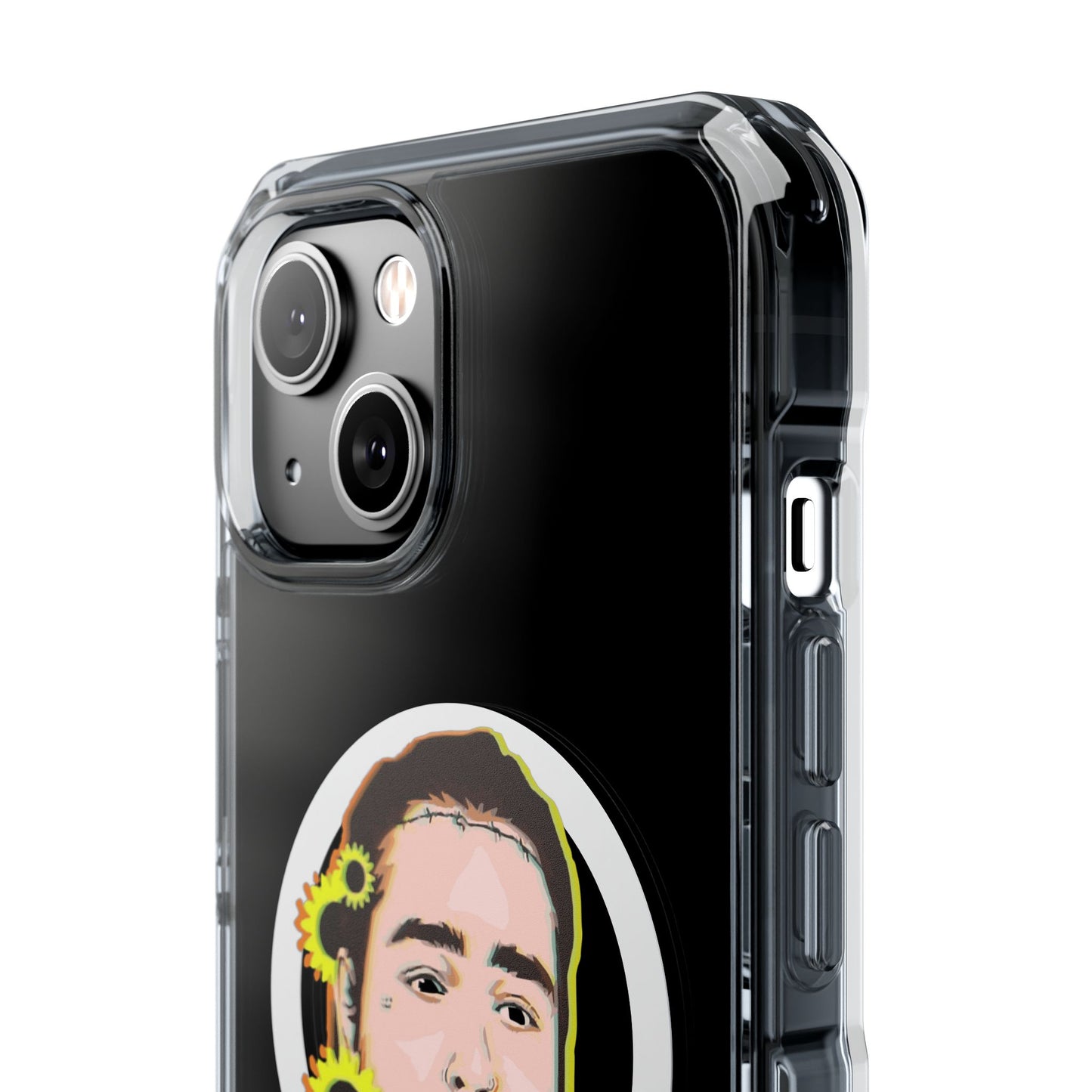 Cartoon Face with Sunflowers Magnetic Impact Case