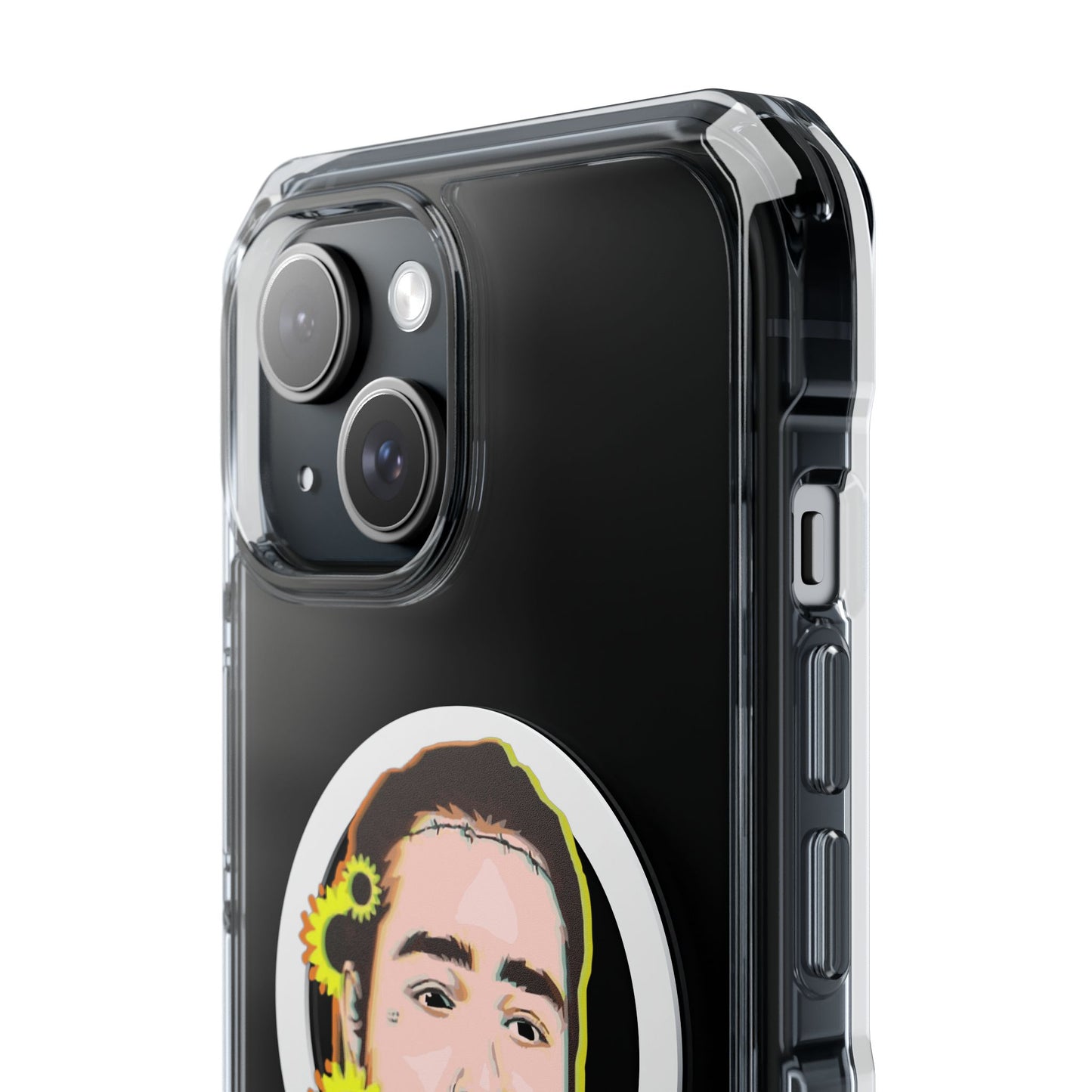 Cartoon Face with Sunflowers Magnetic Impact Case