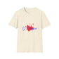 Heart on Fire Bold Script Unisex Softstyle Tee