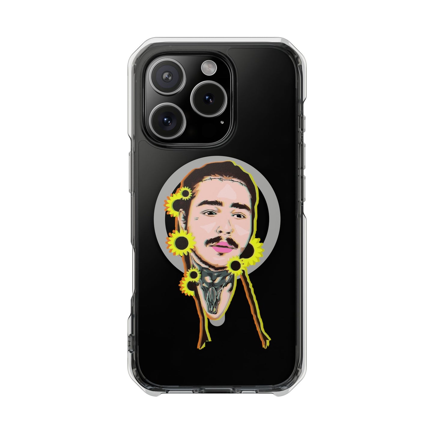 Cartoon Face with Sunflowers Magnetic Impact Case
