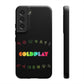 Premium Tough Case for Samsung S21 to S25 Ultra Showcasing Coldplay’s Signage