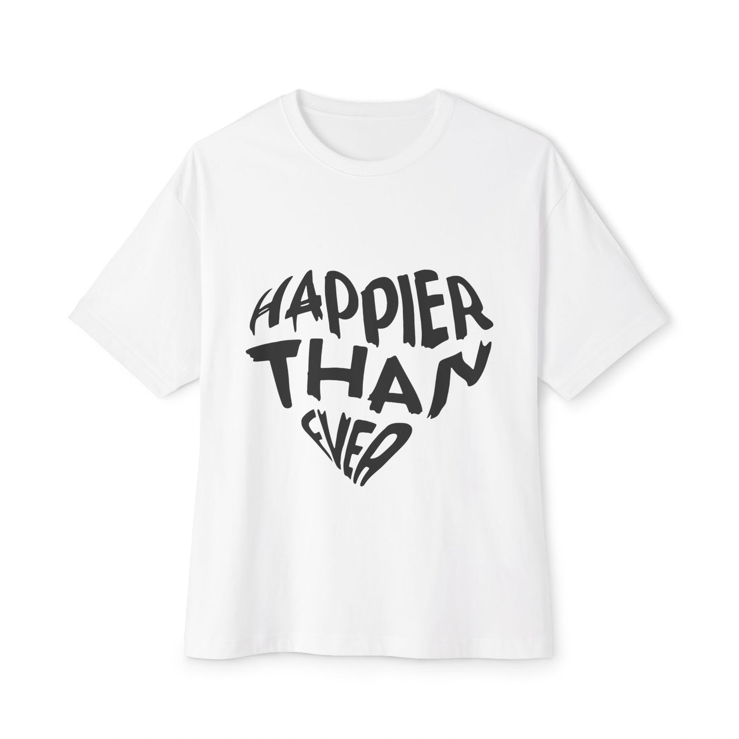 Happier Heart Lettering Unisex Oversized Tee