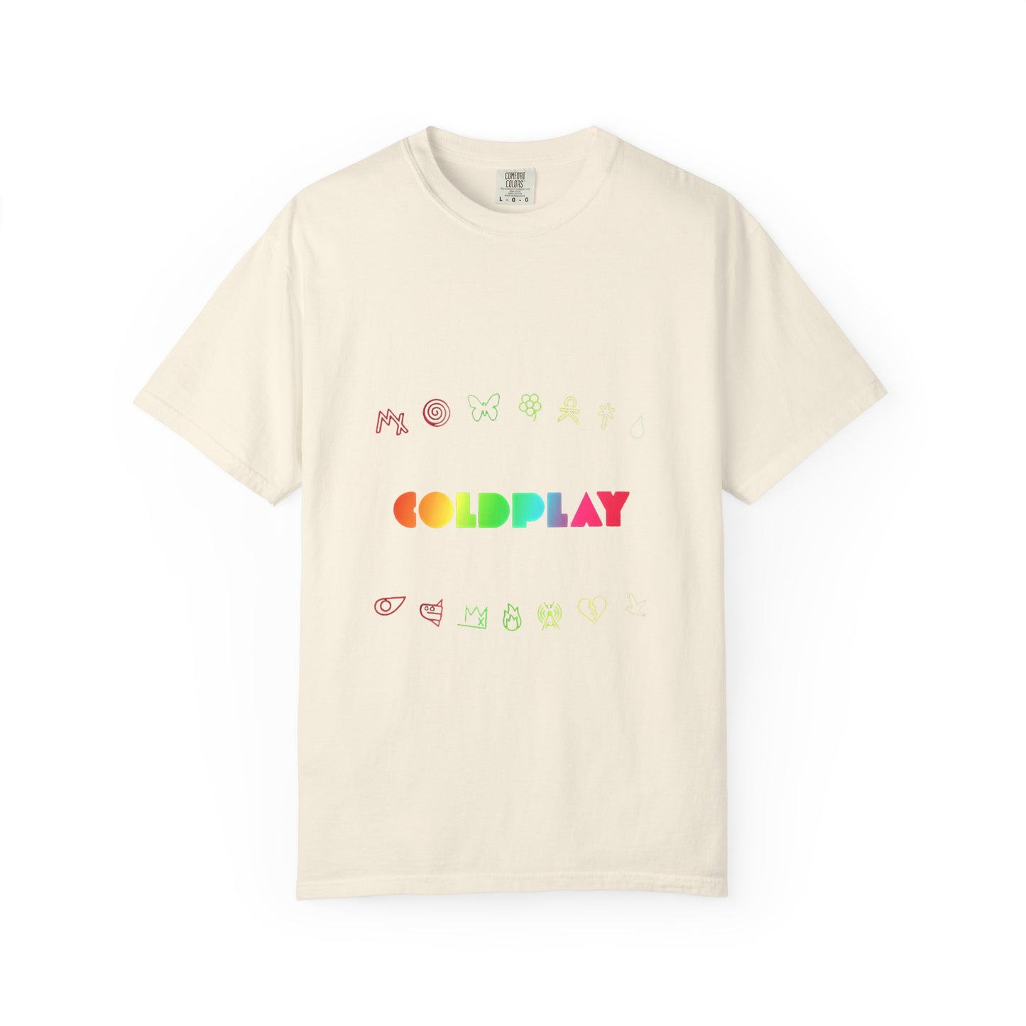 Unisex Garment-Dyed T-Shirt Inspired by Coldplay’s Signage