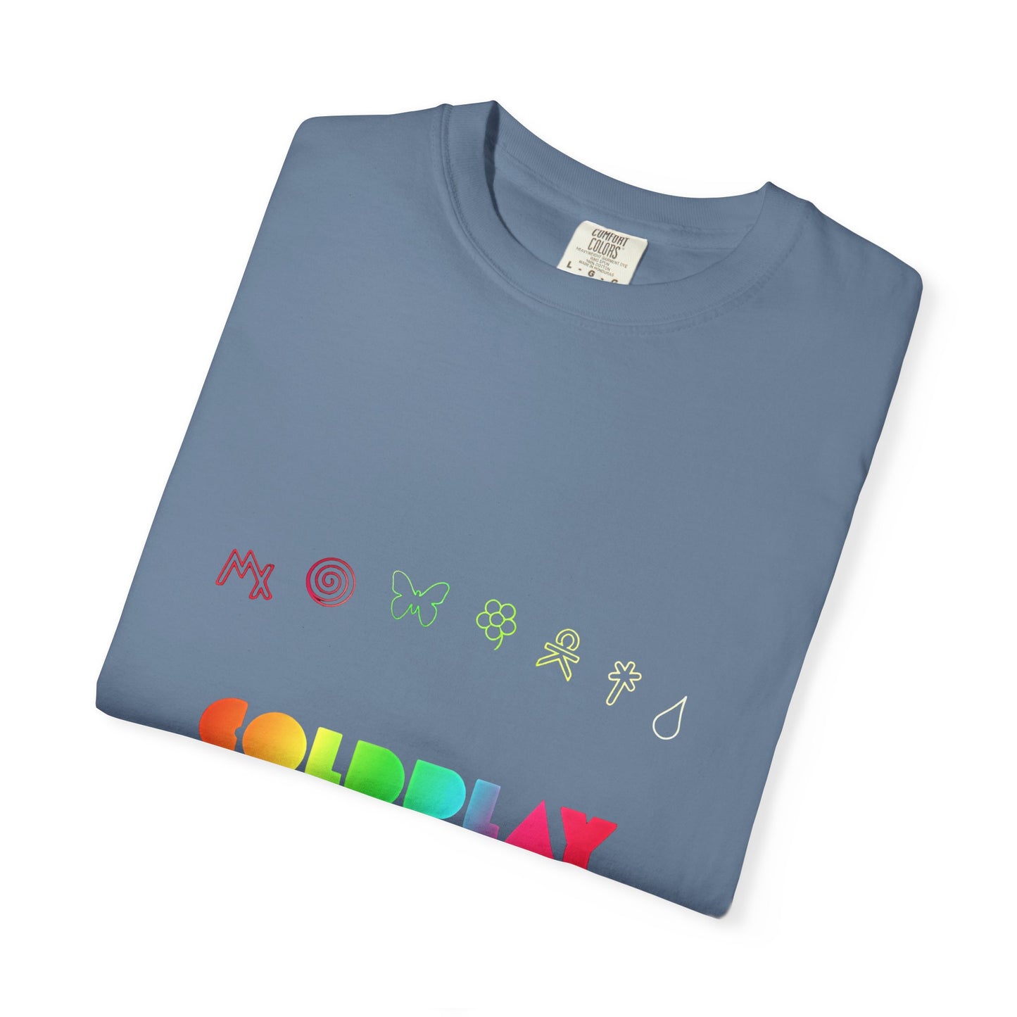 Unisex Garment-Dyed T-Shirt Inspired by Coldplay’s Signage