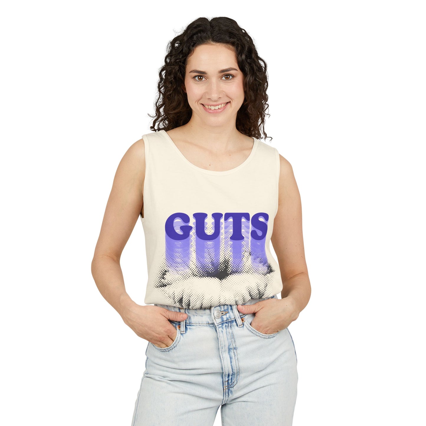 Guts Drip Effect Halftone-Dyed Tank Top