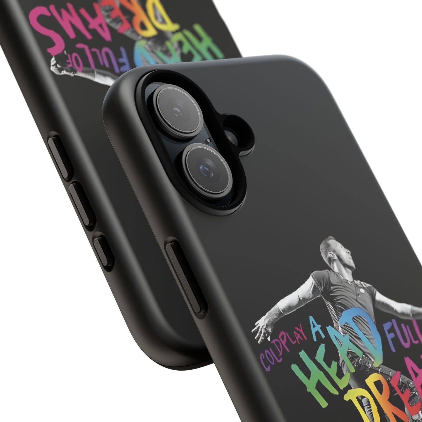 Premium Tough Case for iPhone 12 to 16 Pro Max Showcasing Coldplay A Head Full of Dreams Chris