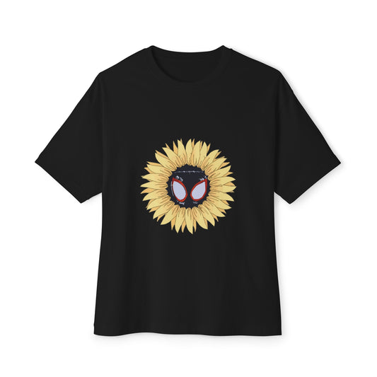Sunflower Mask Illustration Unisex Oversized Boxy Tee