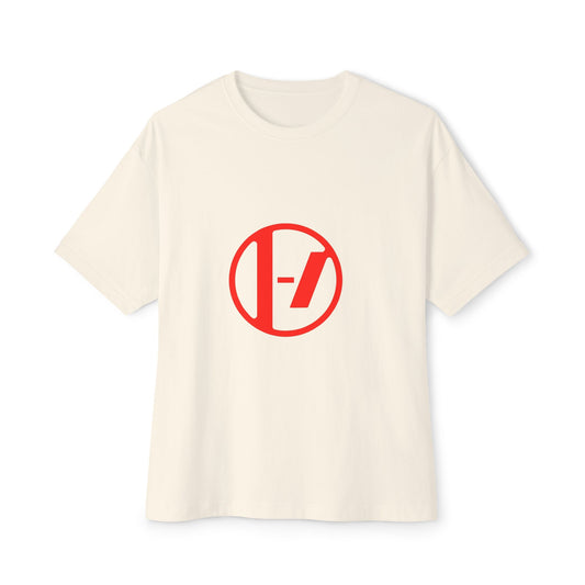 Crimson Orbit Unisex Oversized Boxy Tee