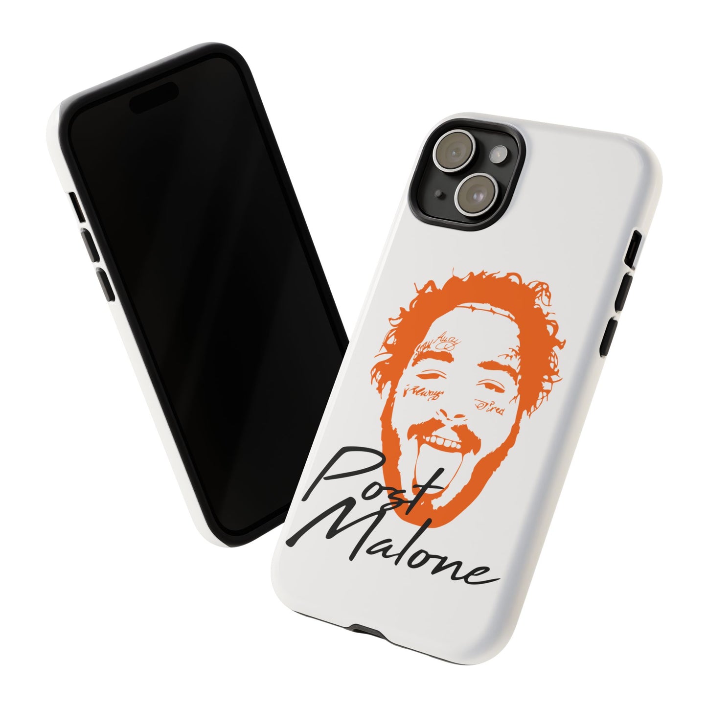 Tough iPhone Case (12–16 Pro Max) – Post Malone Name Design with Picture