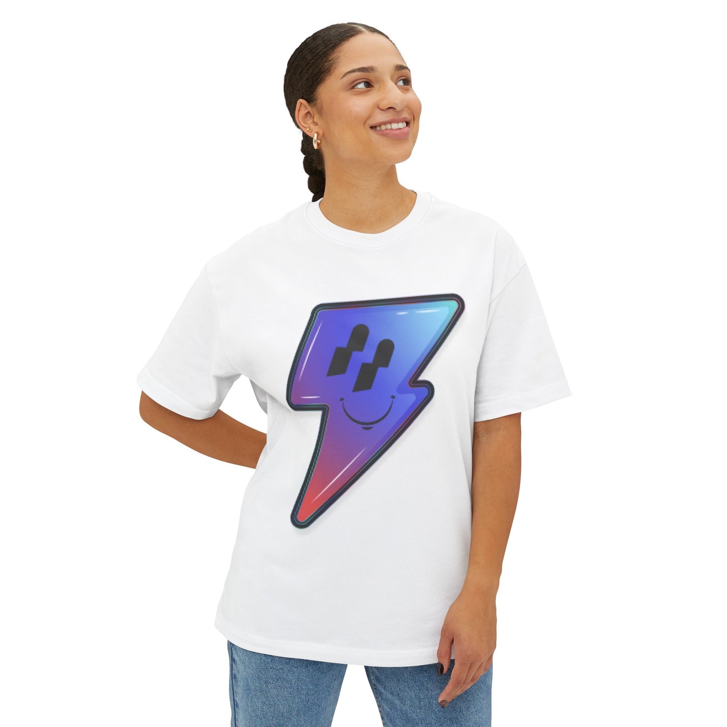 Smiley Charge Pop Unisex Oversized Boxy tee