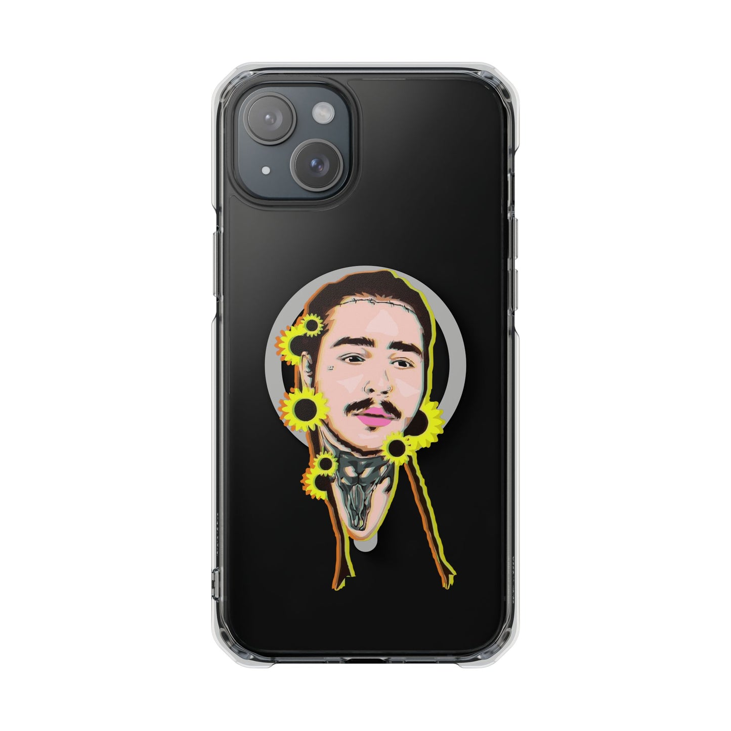Cartoon Face with Sunflowers Magnetic Impact Case