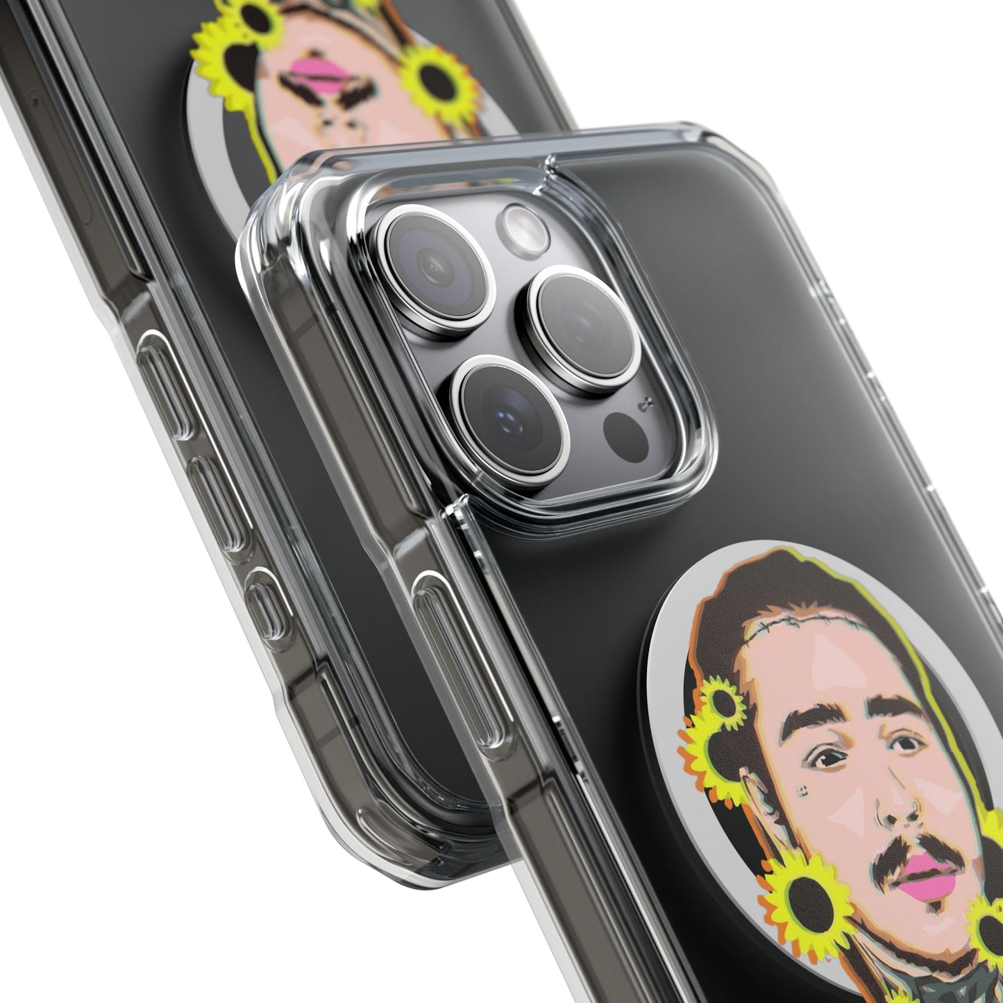 Cartoon Face with Sunflowers Magnetic Impact Case