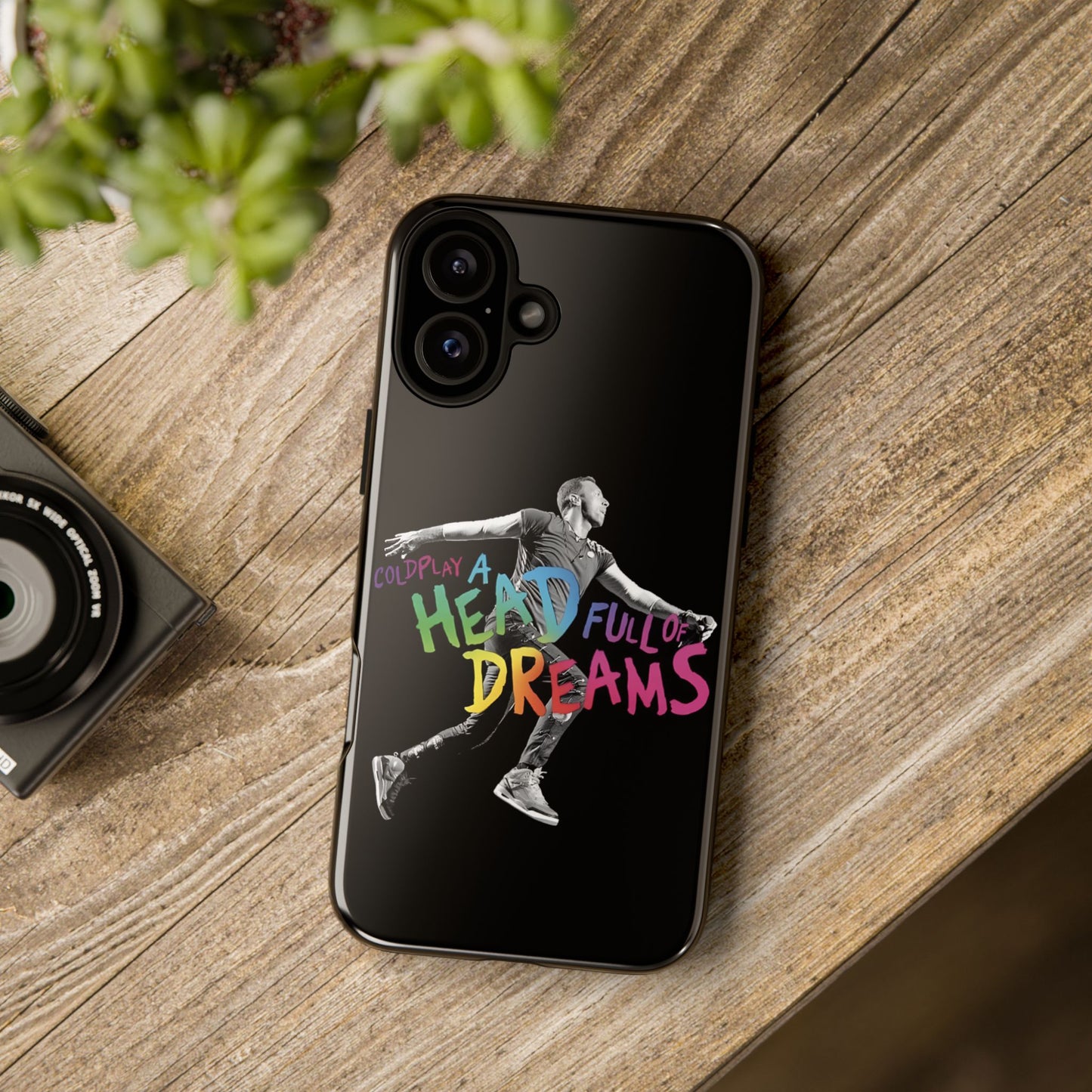Premium Tough Case for iPhone 12 to 16 Pro Max Showcasing Coldplay A Head Full of Dreams Chris