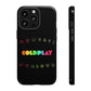 Premium Tough Case for iPhone 12 to 16 Pro Max Showcasing Coldplay’s Signage