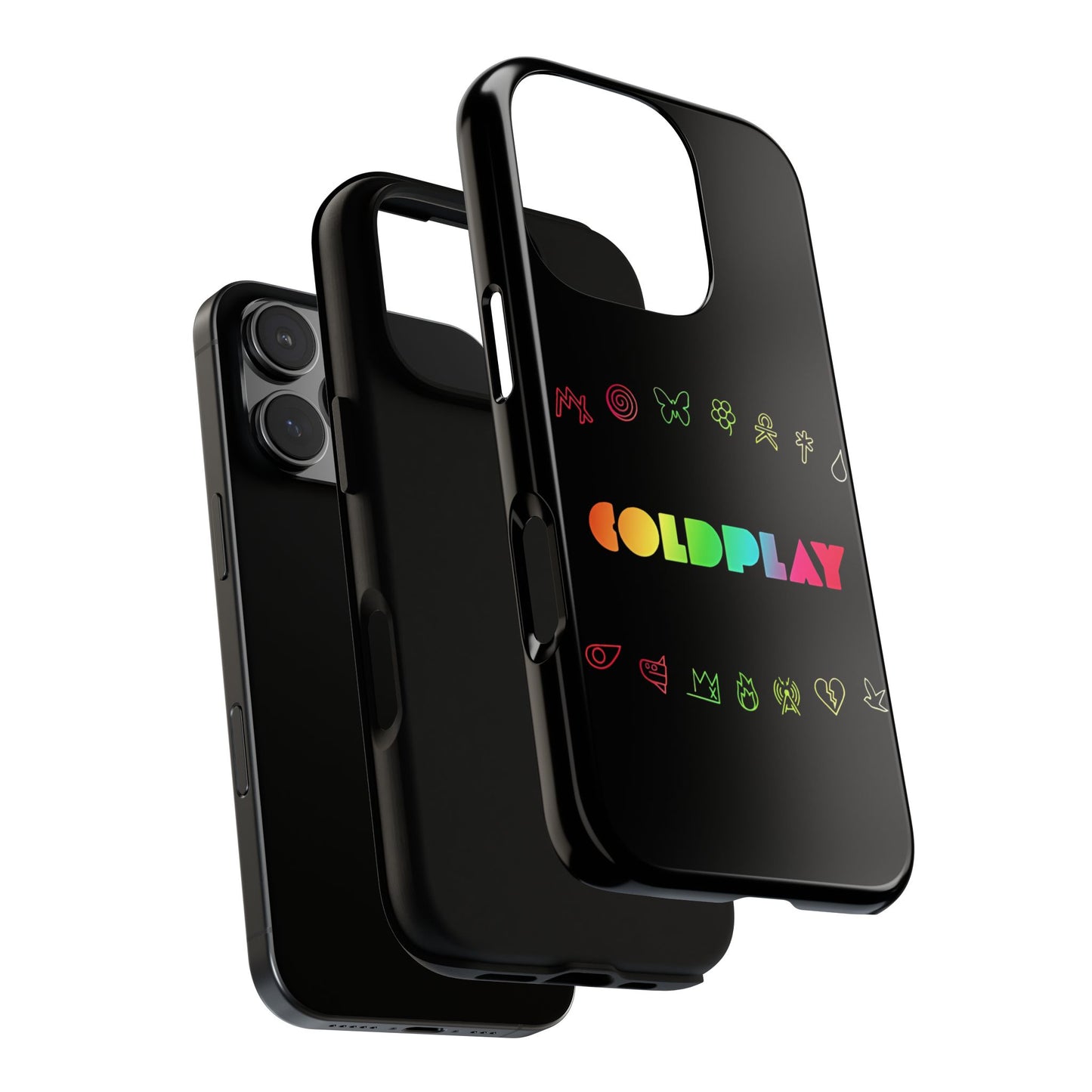 Premium Tough Case for iPhone 12 to 16 Pro Max Showcasing Coldplay’s Signage