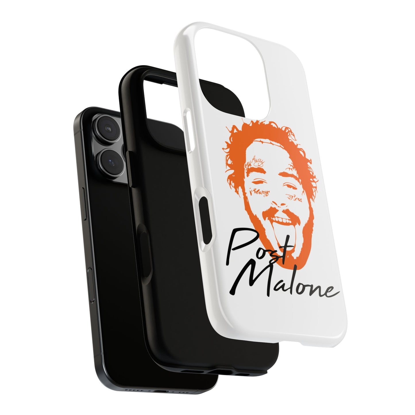 Tough iPhone Case (12–16 Pro Max) – Post Malone Name Design with Picture