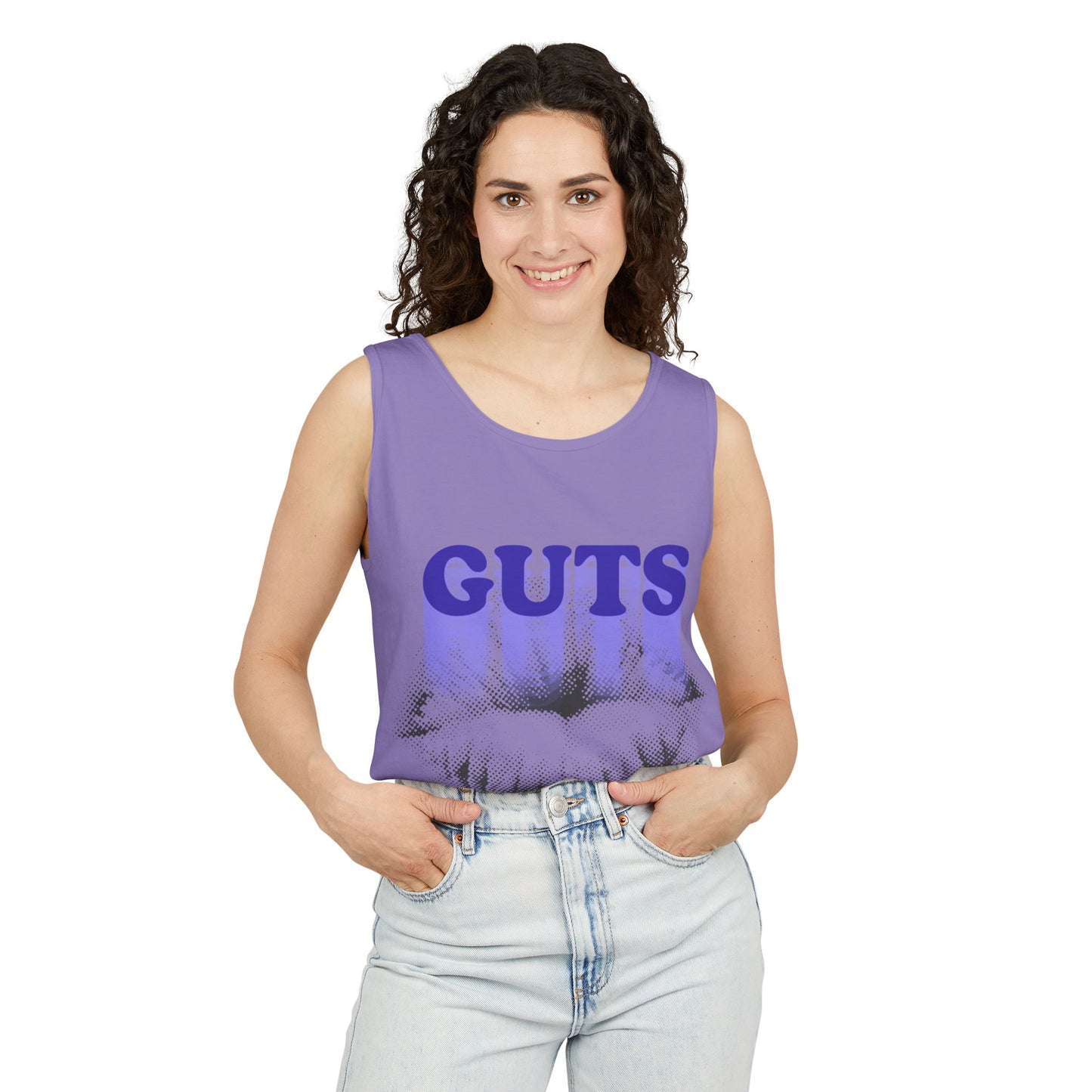 Guts Drip Effect Halftone-Dyed Tank Top