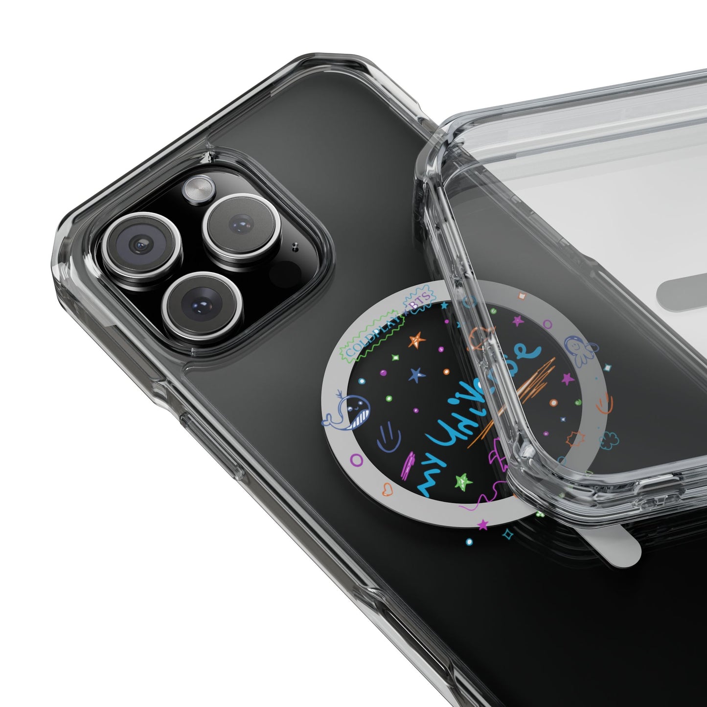 Neon Space Doodles Magnetic Clear Impact case