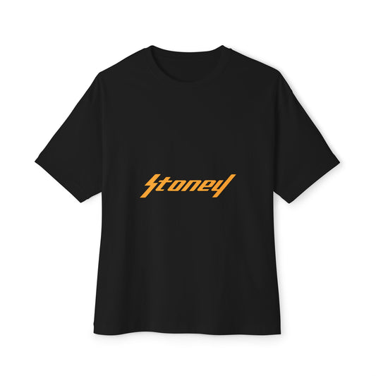 Orange Lightning Text Logo Unisex Oversized Boxy Tee