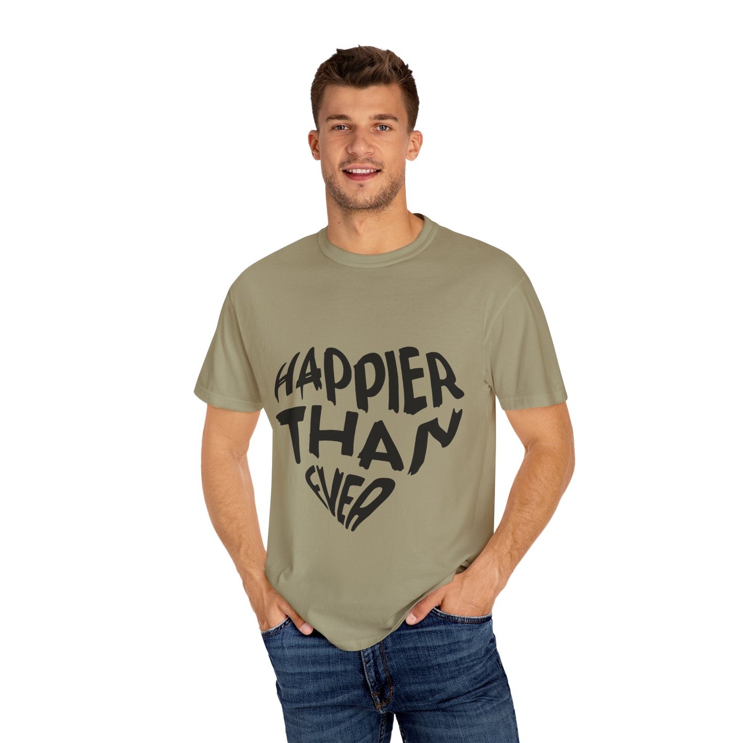 Happier Heart Lettering Unisex Dyed T-shirt
