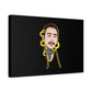 Cartoon Face with Sunflowers Canvas