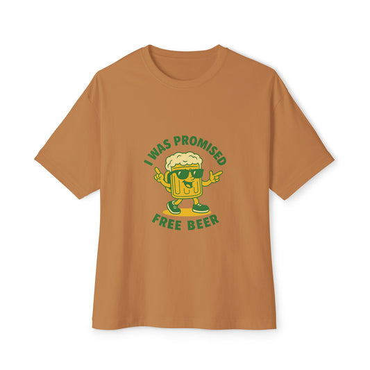 Unisex Oversized Tee – Snazzy Free Beer Edition