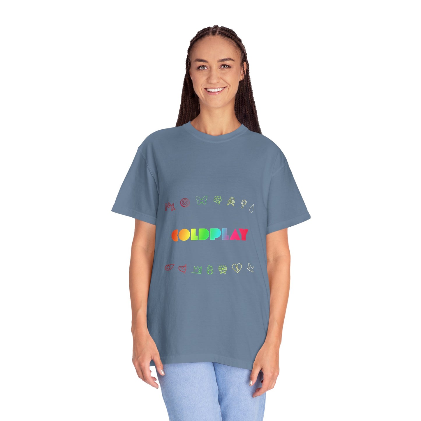Unisex Garment-Dyed T-Shirt Inspired by Coldplay’s Signage