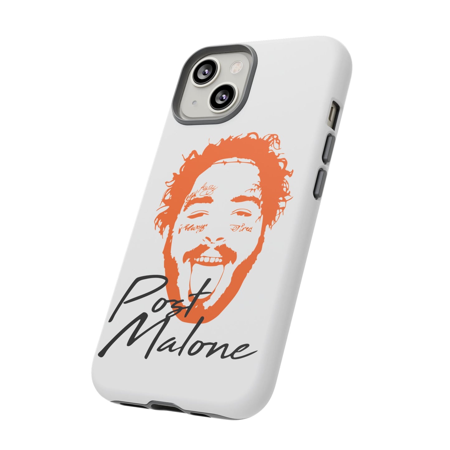 Tough iPhone Case (12–16 Pro Max) – Post Malone Name Design with Picture