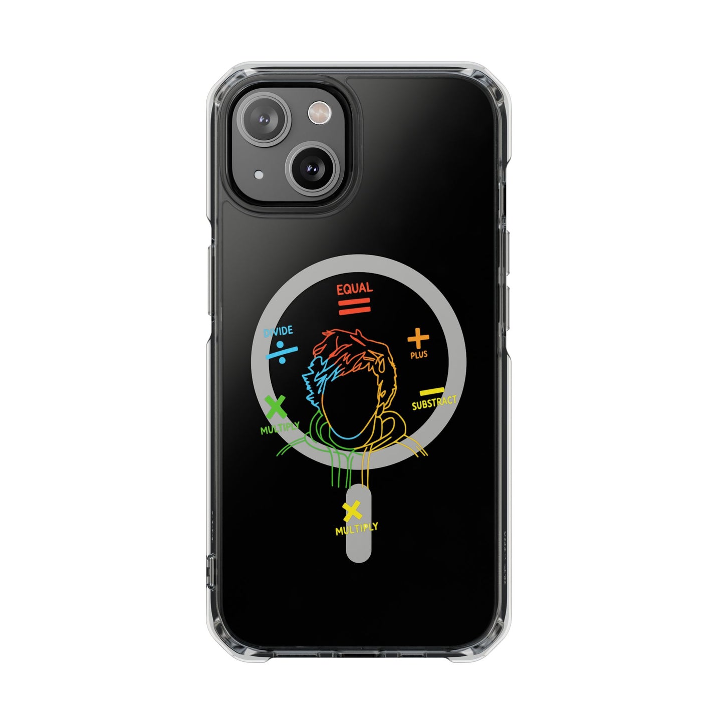 Minimalist Divide Symbol with Brush Magnetic Clear Impact Case