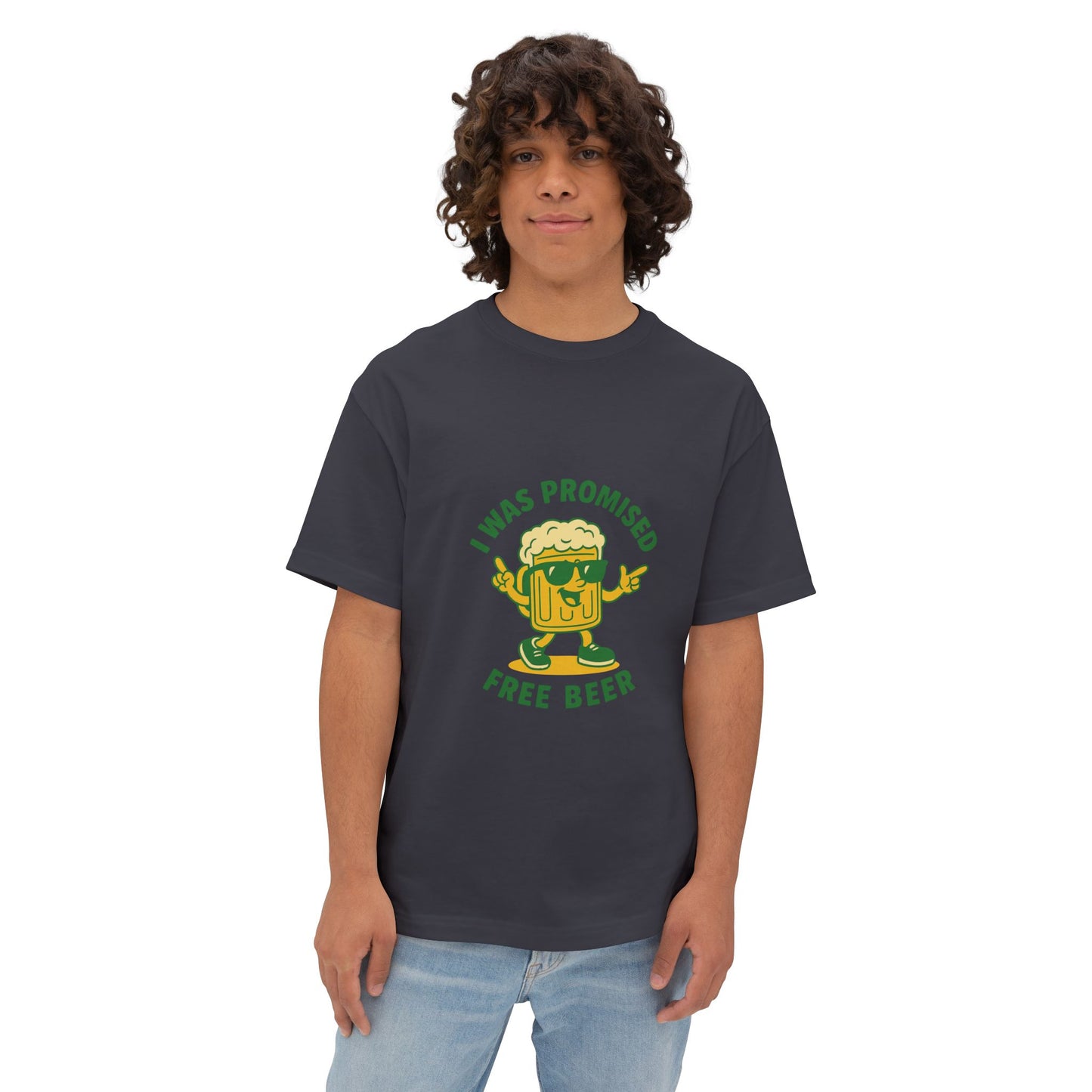 Unisex Oversized Tee – Snazzy Free Beer Edition