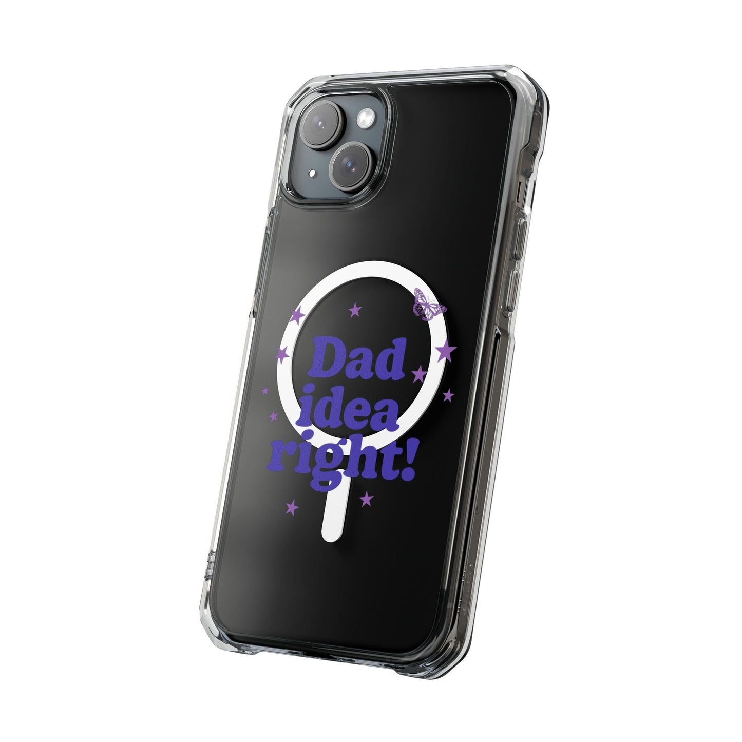 Dad Idea Right! Star & Butterfly Magnetic Clear Impact Case