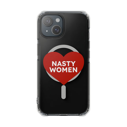 Nasty Women Heart Magnetic Clear Impact cases