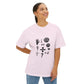 Ocean Wave with Heart Outline Oversized Boxy Tee