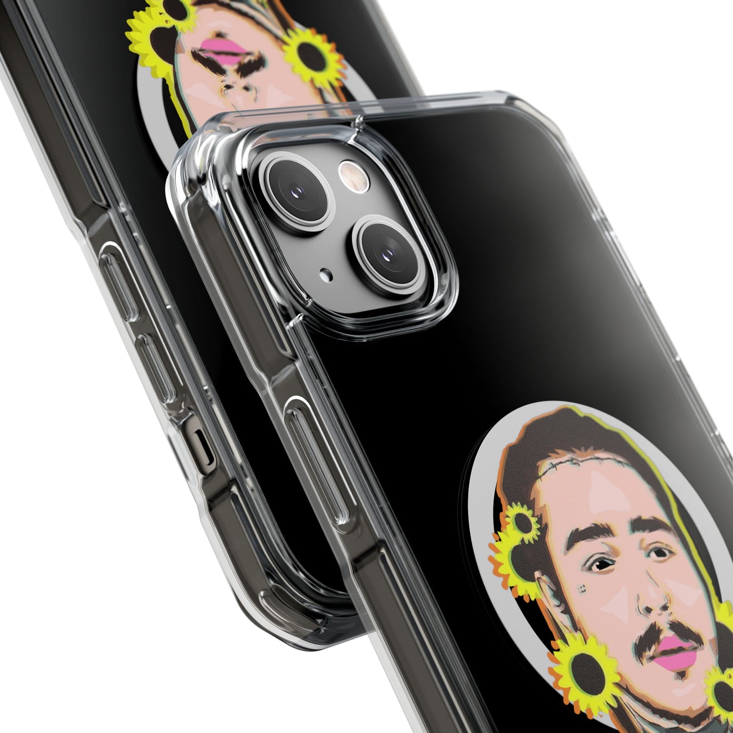 Cartoon Face with Sunflowers Magnetic Impact Case