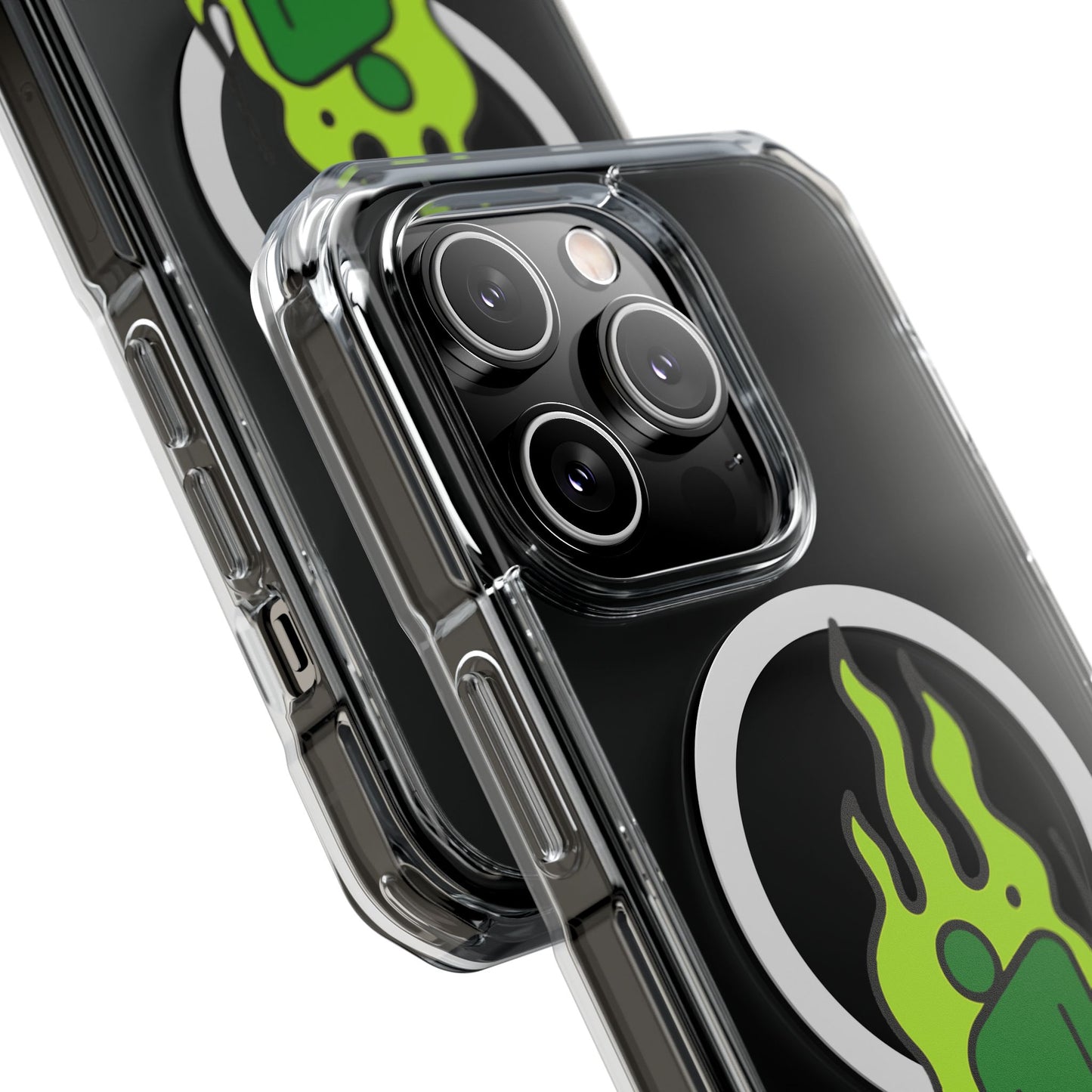 Green Flame Icon Magnetic Clear Impact Case