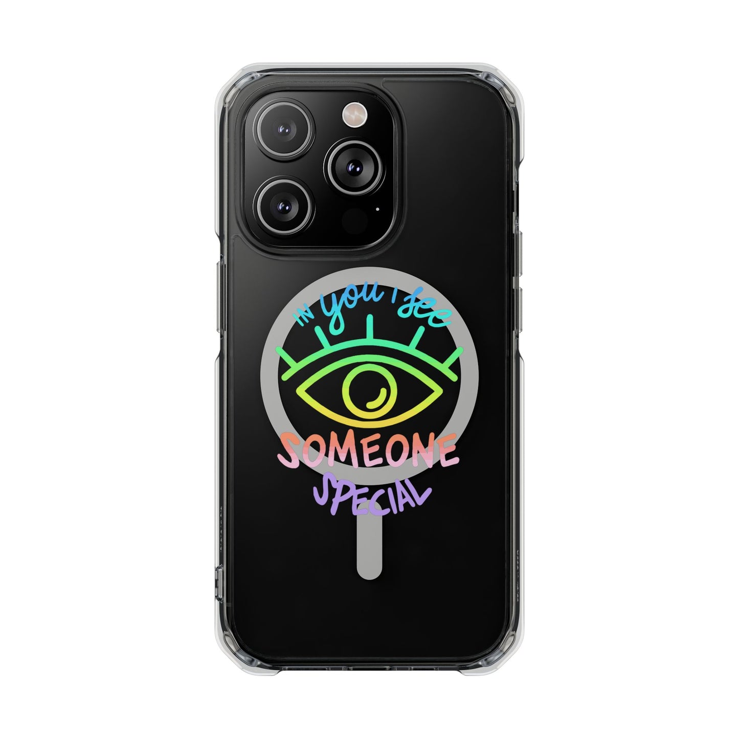 Vibrant Eye and Text Magnetic Clear Impact case