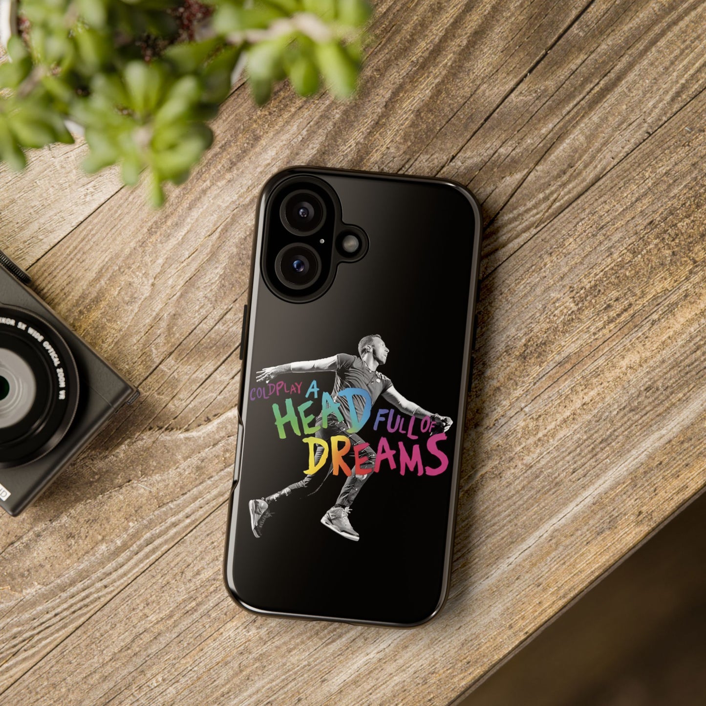 Premium Tough Case for iPhone 12 to 16 Pro Max Showcasing Coldplay A Head Full of Dreams Chris