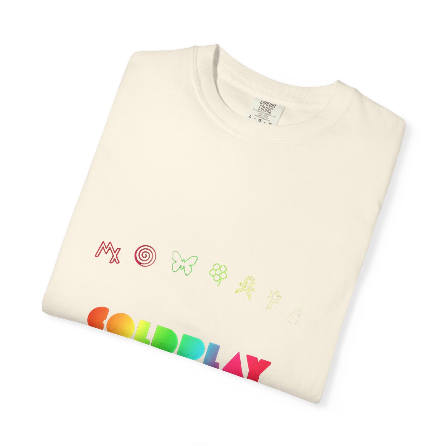 Unisex Garment-Dyed T-Shirt Inspired by Coldplay’s Signage