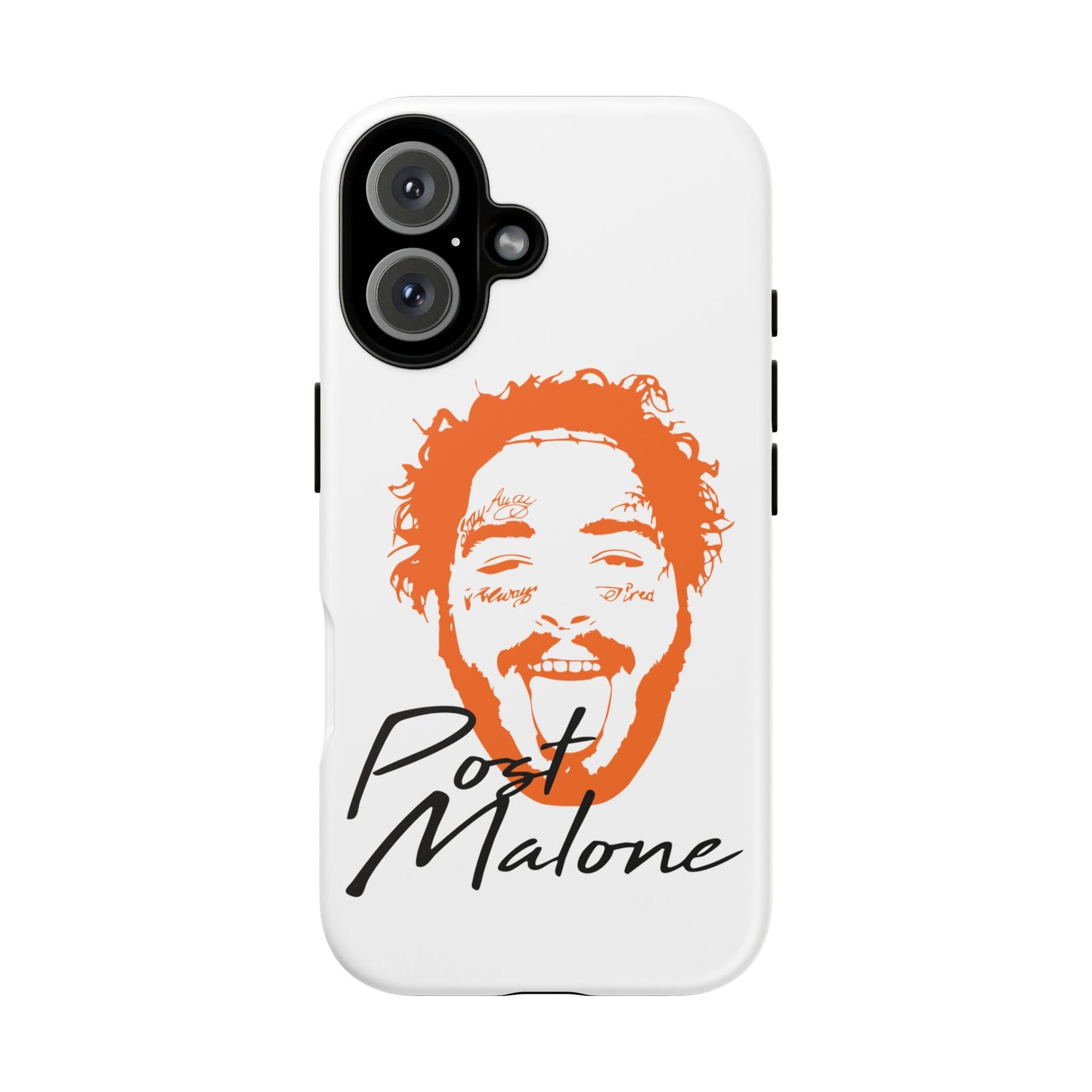 Tough iPhone Case (12–16 Pro Max) – Post Malone Name Design with Picture