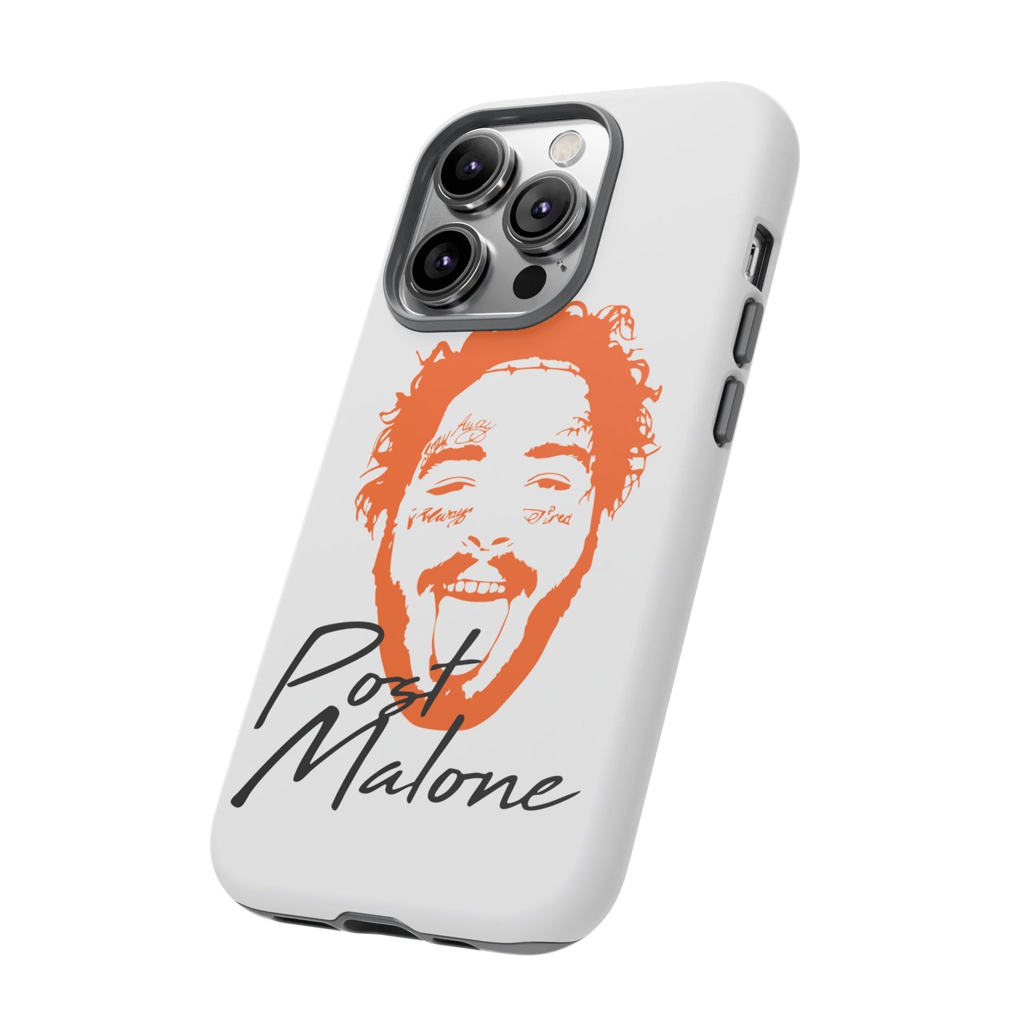 Tough iPhone Case (12–16 Pro Max) – Post Malone Name Design with Picture