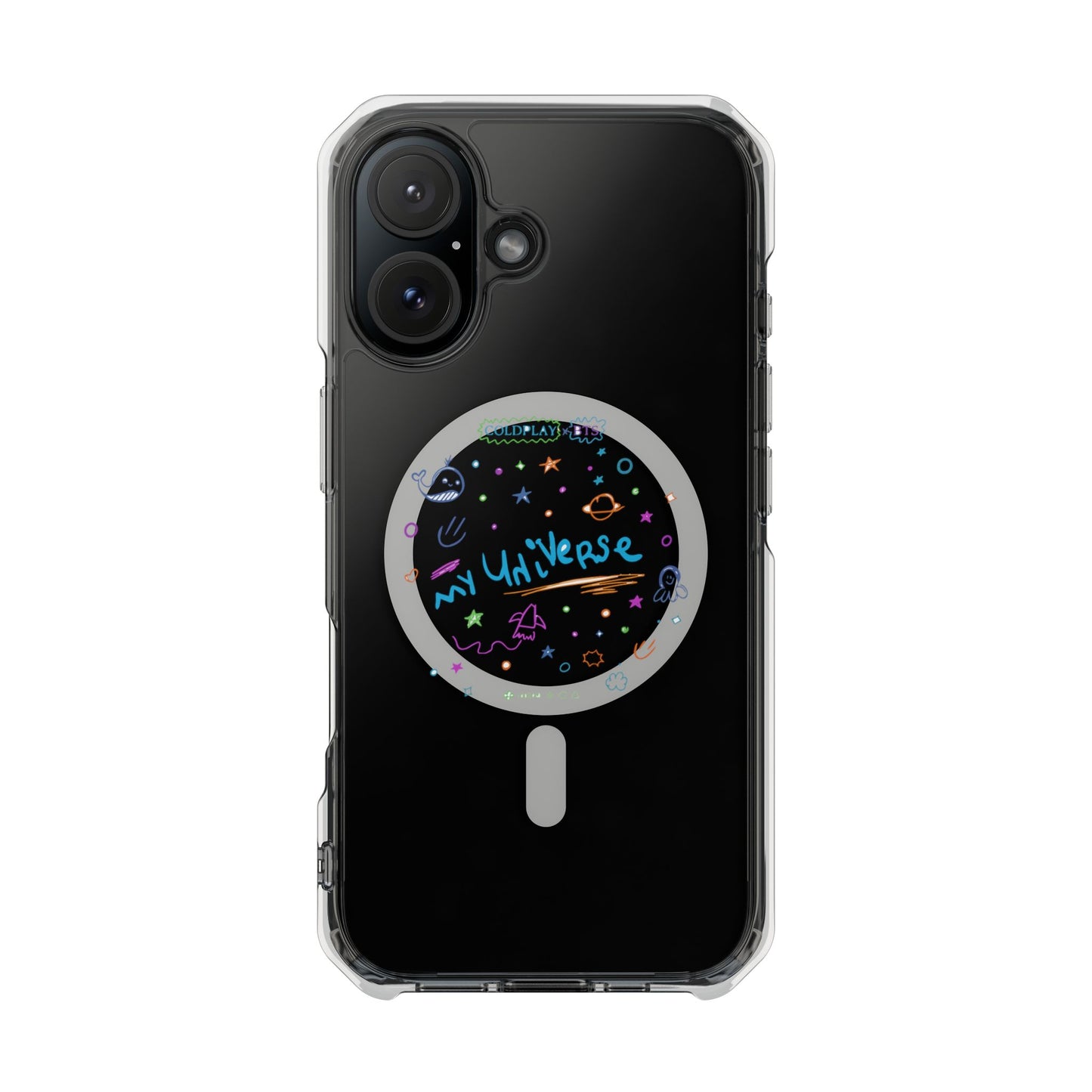 Neon Space Doodles Magnetic Clear Impact case