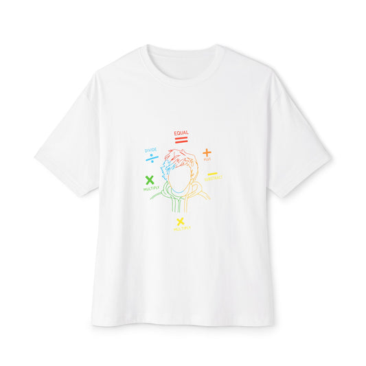 Minimalist Divide Symbol with Brush Oversized Boxy Tee